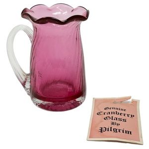 Vintage Cranberry Glass by Pilgrim Mini Pitcher Vase